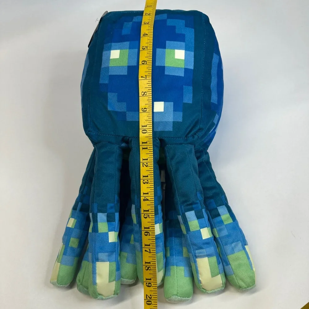 Minecraft Glow Squid Plush Pillow Blue Glow in‎ the Dark Mojang 2023 19 Inch